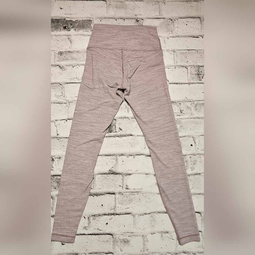 Lululemon Wunder Under High Rise Heather Pink Yoga Leggings Size 6 - Picture 9 of 11